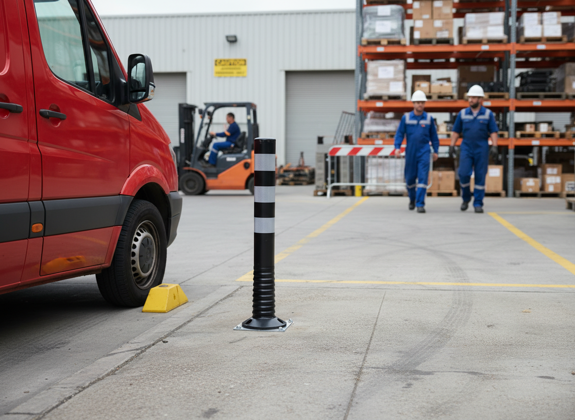 Premium Heavy Duty Safety Bollard 800 mm - High Visibility, Durable Polyurethane Construction