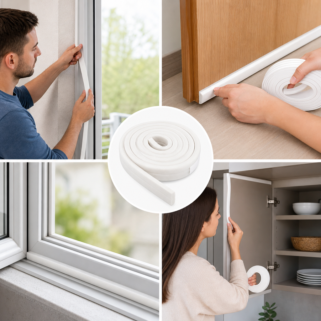 Self-Adhesive White Silicone Foam Strip for Easy Fixing