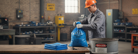 Hazardous Waste Disposal Bags & Ties - BAG/TIE ||50 or 100 Bags With Ties