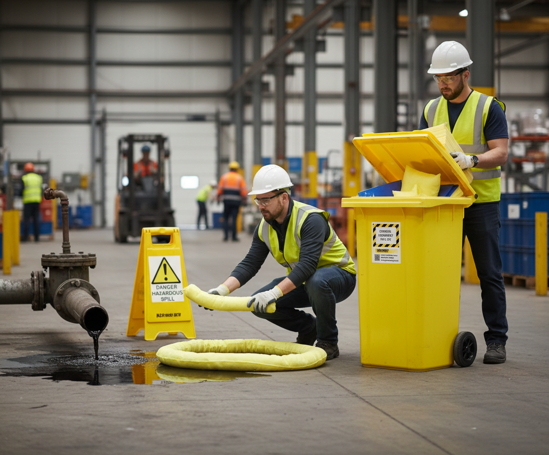 Chemical Spill Kit (Two Wheel Bin with Hinged Lid) - C360SK  || 360ltr Absorbency