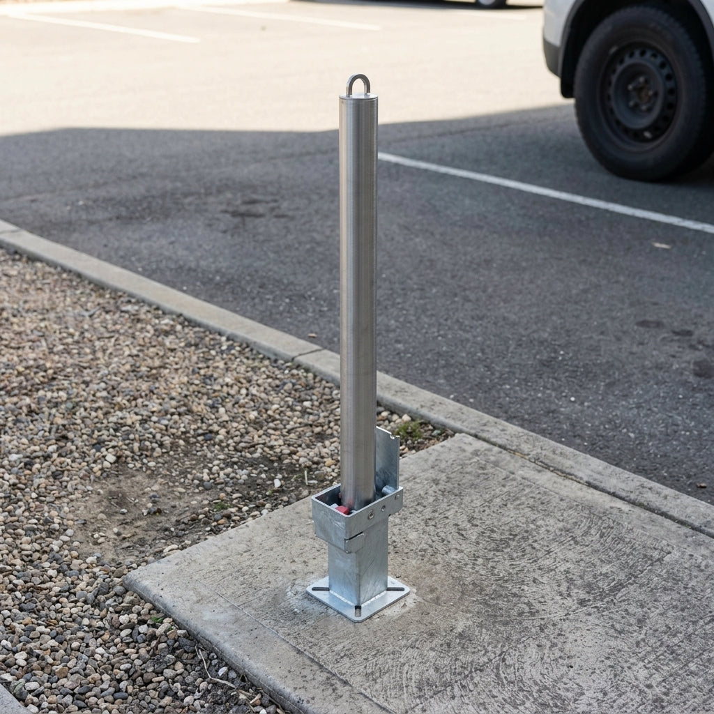 900mm stainless steel removable bollard with integral lock