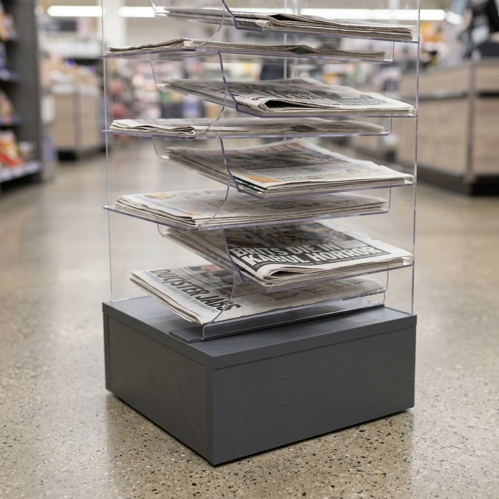 1300mm High 15-Tier Newspaper Display Stand (view 2)