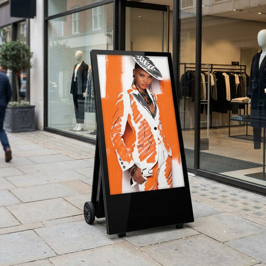 43" Outdoor Battery Digital A-Board | IP65 | 700cd/m² | 3-Day Hire