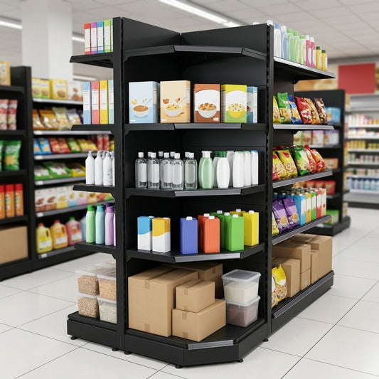 1.6m High Corner Shelving Bay 570mm Base 470mm Upper Shelves