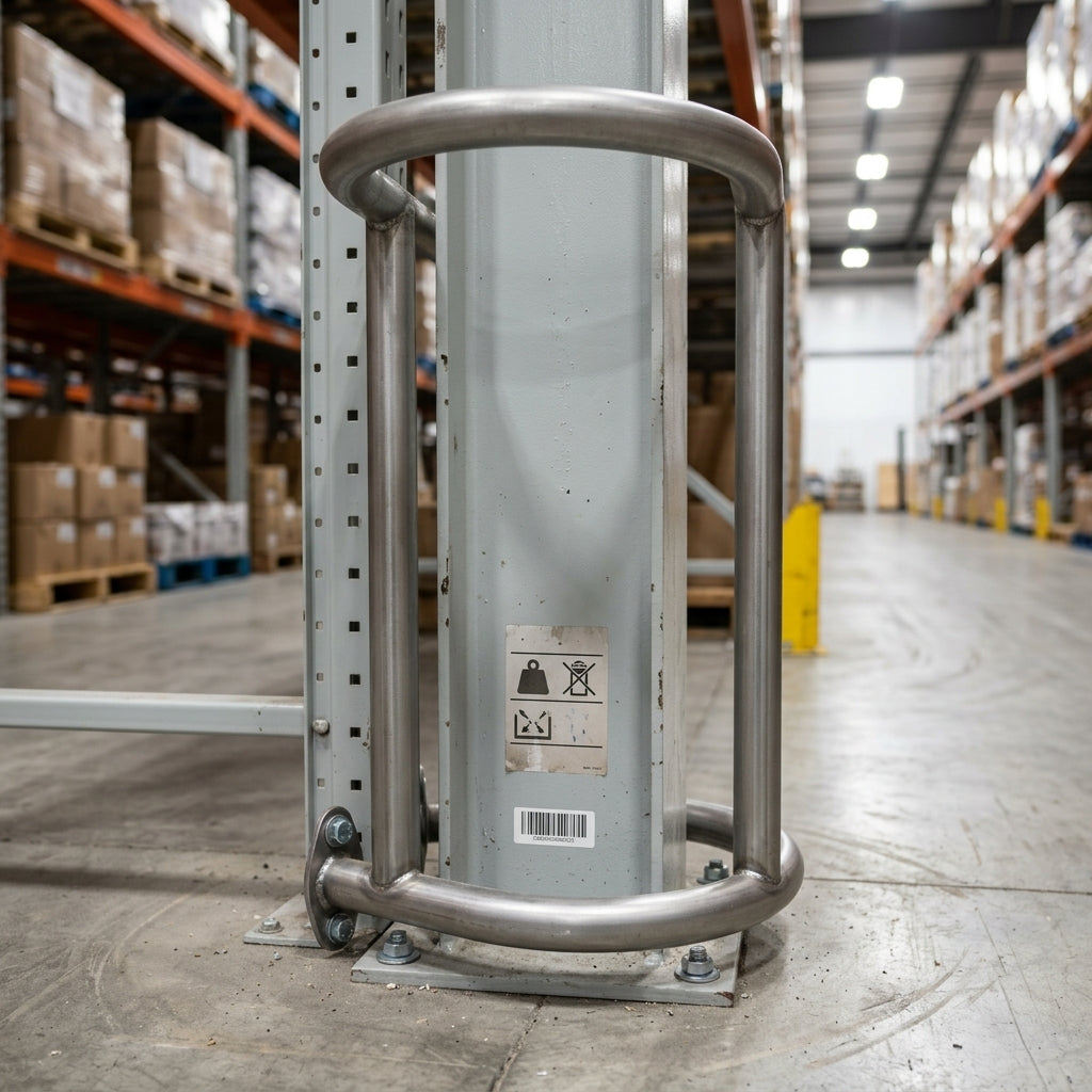 48mm Wall-Mounted Column Post Protector — 988mm or 1488mm Height (view 2)