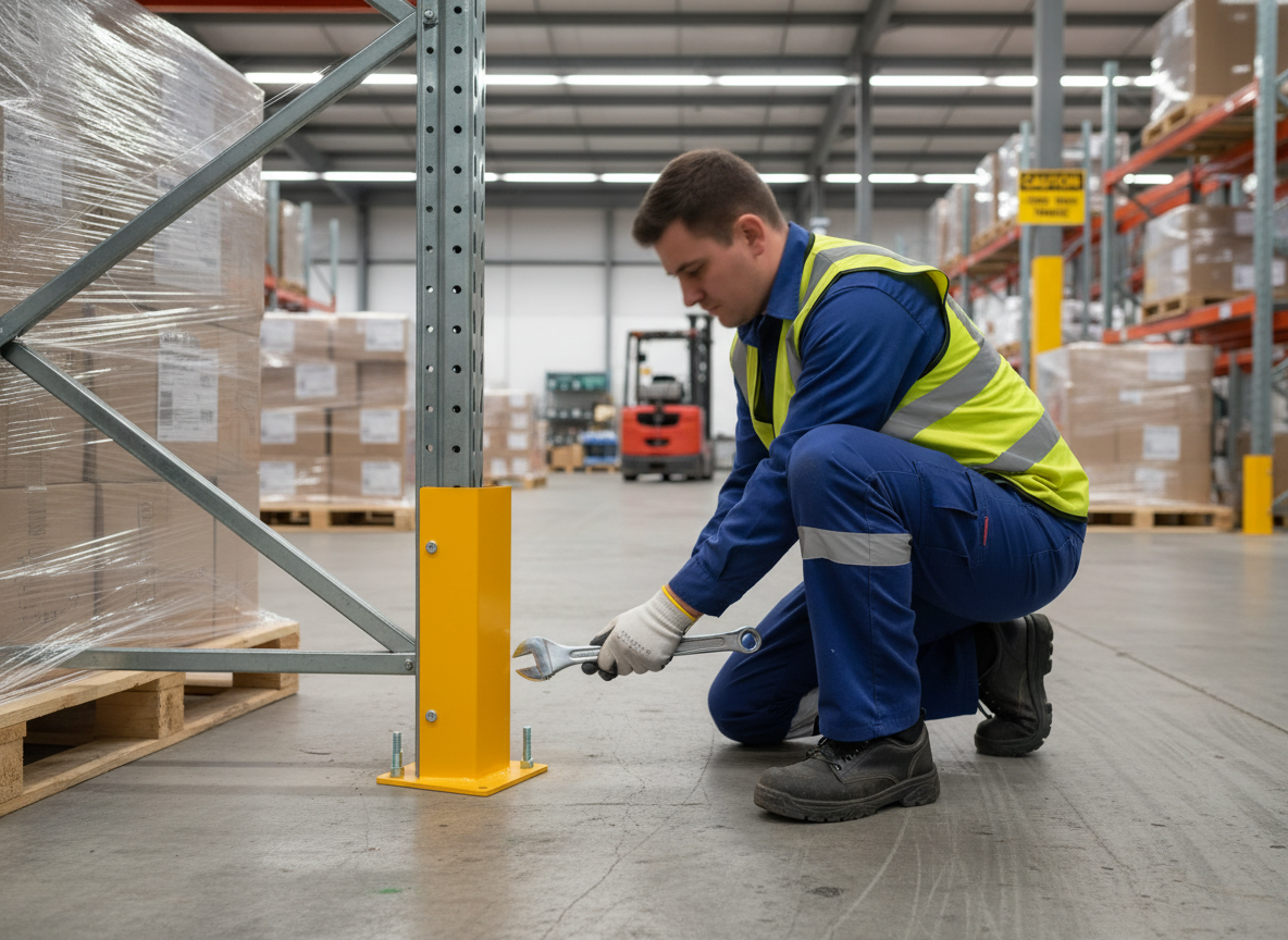 Premium Rack Column Protector 120 x 150 x 455 mm - Heavy Duty Forklift Base Protection