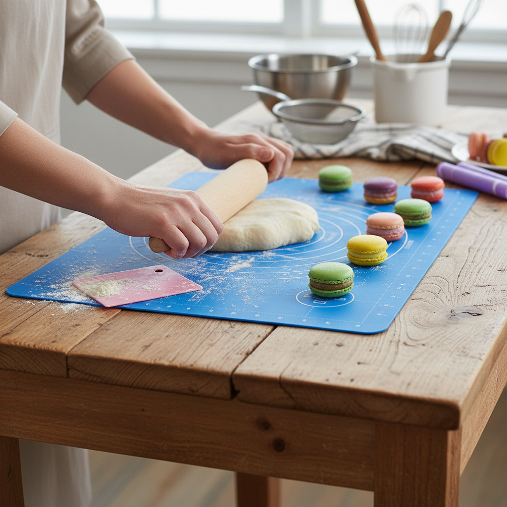 Premium Non-Stick Silicone Baking Mat for Easy Pizza, Cakes, and Pastry Preparation - Durable and Heat-Resistant Cooking Surface