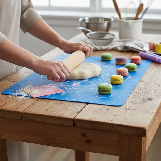 Premium Non-Stick Silicone Baking Mat for Easy Pizza, Cakes, and Pastry Preparation - Durable and Heat-Resistant Cooking Surface