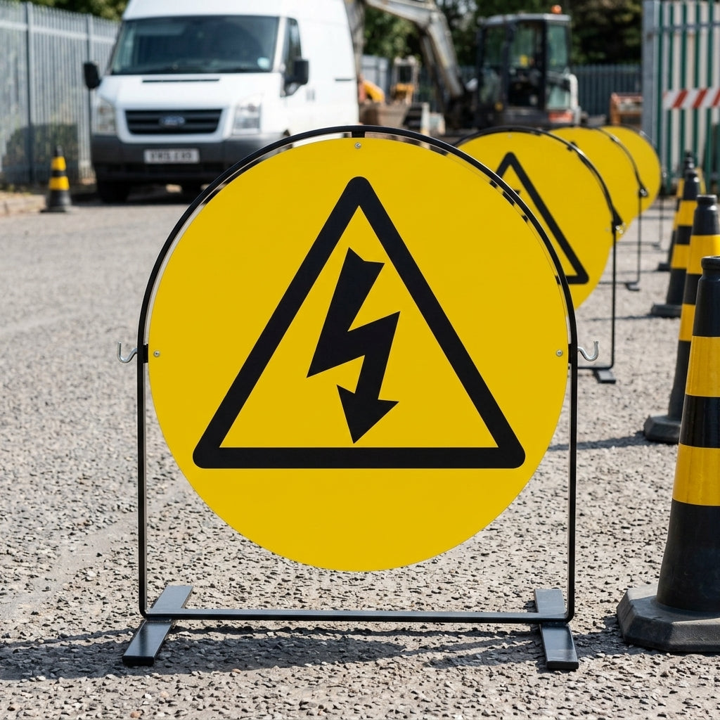 430mm floor sign – electrical danger warning