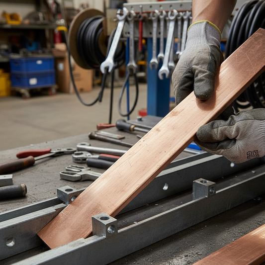 Premium 50mm x 5mm Brushed Polished Copper Flat Bar for Electronics and Architectural Applications