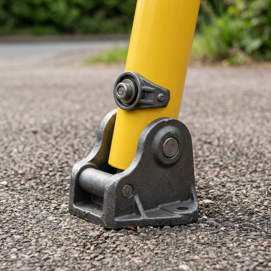 63mm fold down lockable parking post 620mm high yellow (view 2)