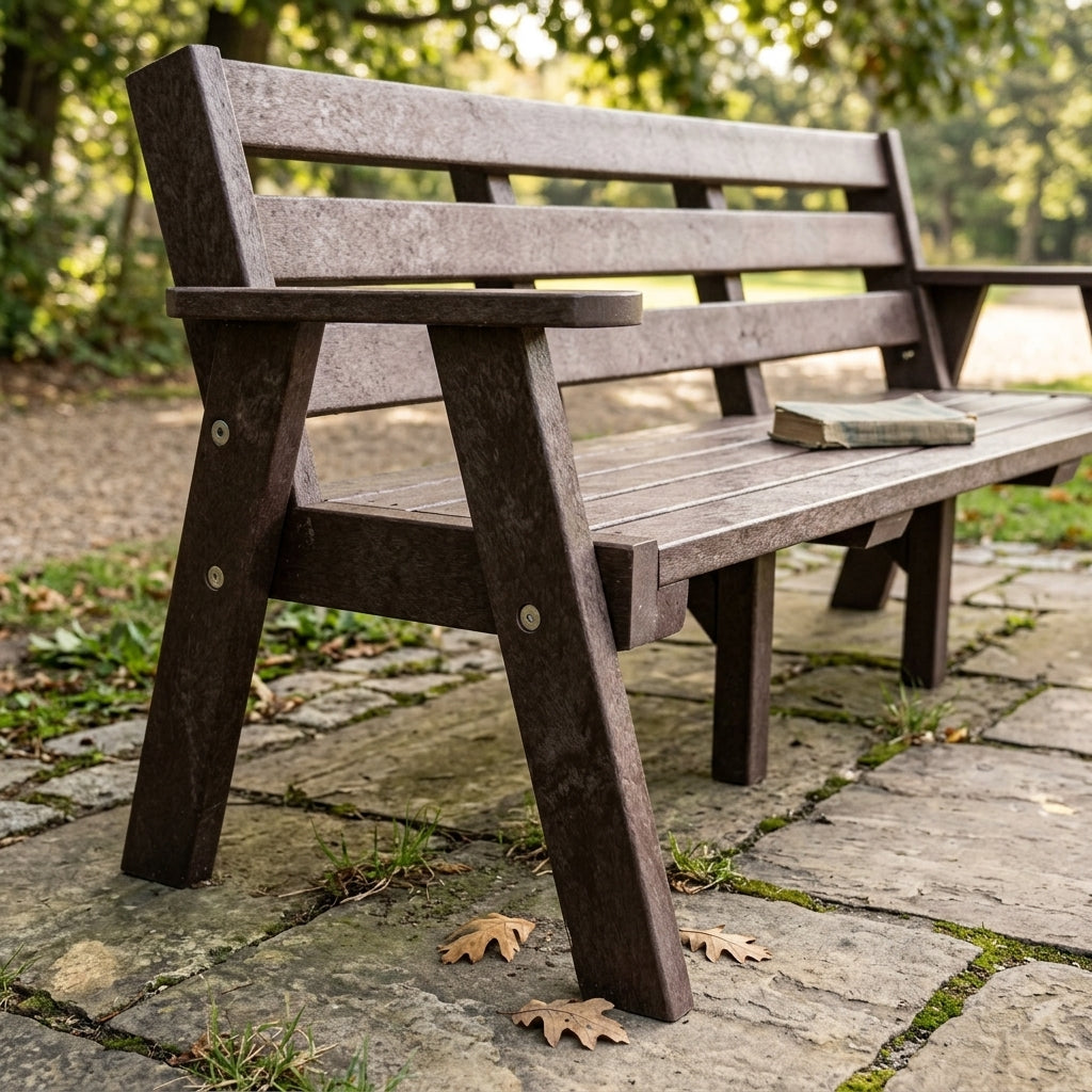 1690mm Outdoor Sloper Bench Recycled Plastic (view 2)
