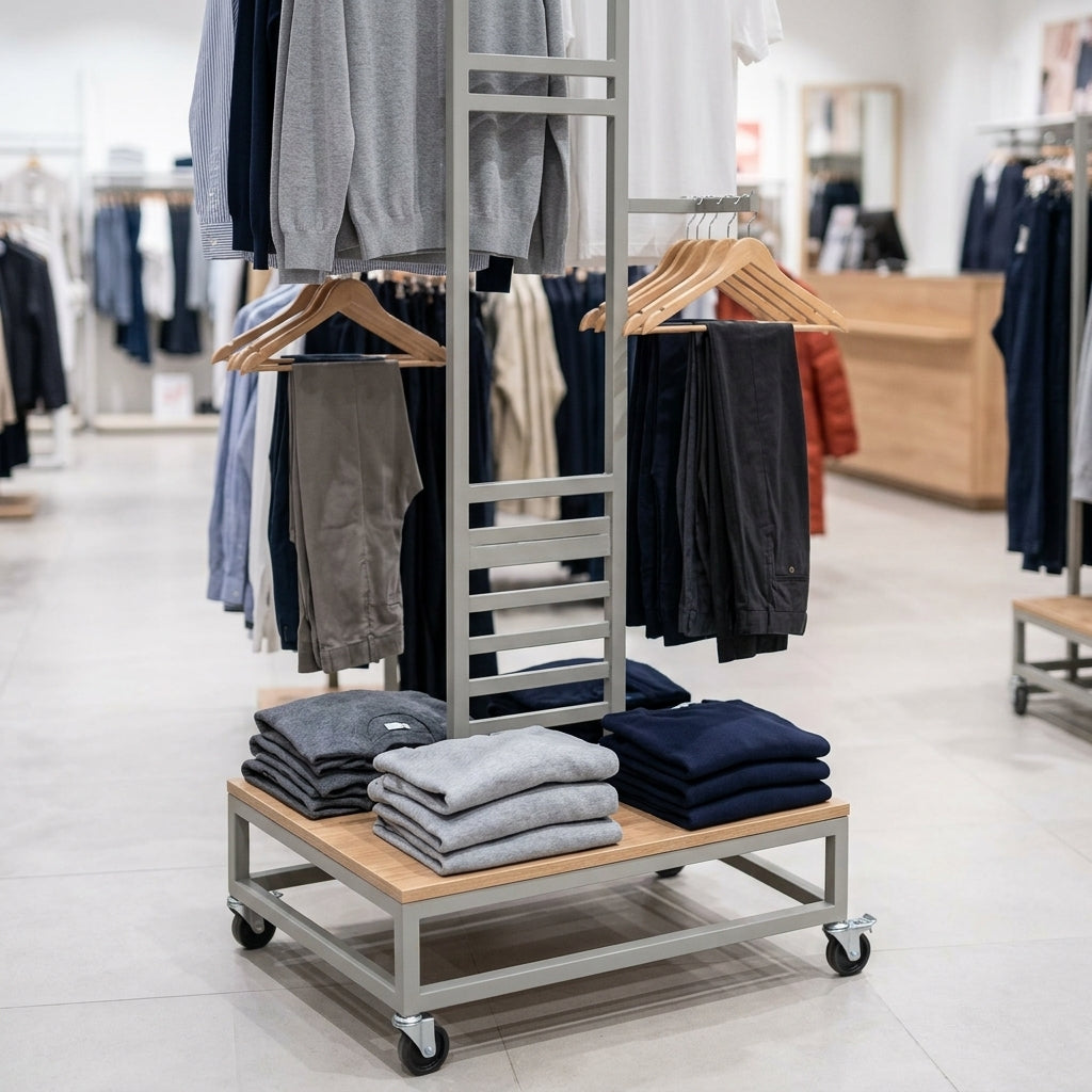 900mm Three-Arm Clothes Rail Display Stand 1600mm Height (view 2)