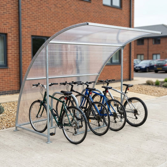 Economy 4-Bike Cycle Shelter with Galvanised Steel Frame