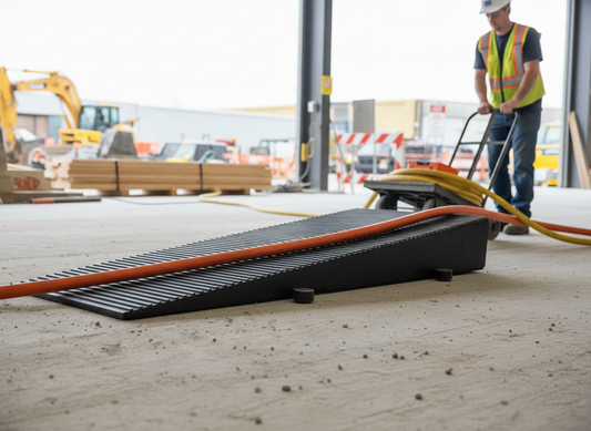 Premium Heavy Duty Hose and Cable Ramp 1200mm x 400mm x 155mm for Safe Vehicle Traversal