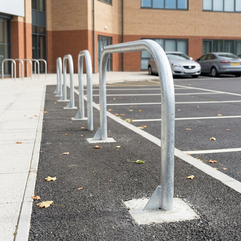 76mm Hooped Perimeter Barrier Galvanised Concrete In