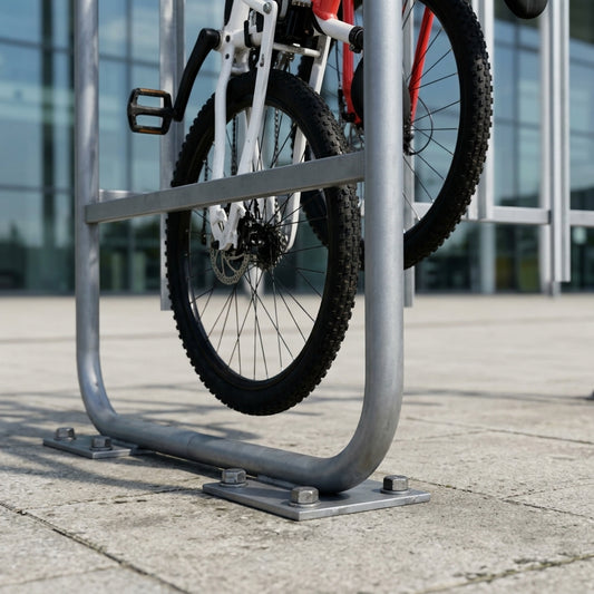 2000mm Semi Vertical Cycle Rack, 810mm depth, mild steel