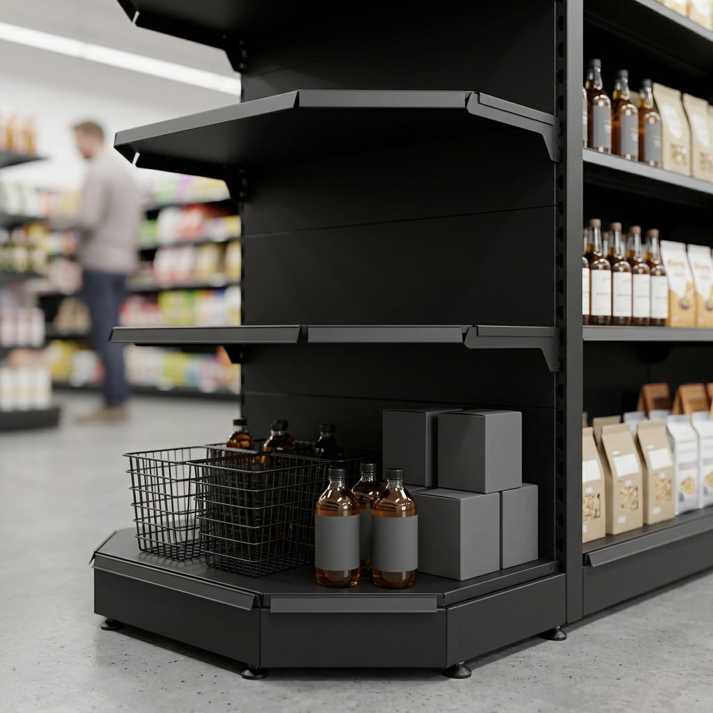 1.8m High Corner Shelving Bay 370mm Base 300mm Uppers (view 2)