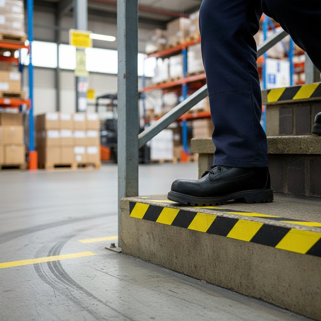 High-Performance Anti-Slip Hazard Tape Roll for Steps and Stair Nosings, Durable Self-Adhesive Grip for Safety