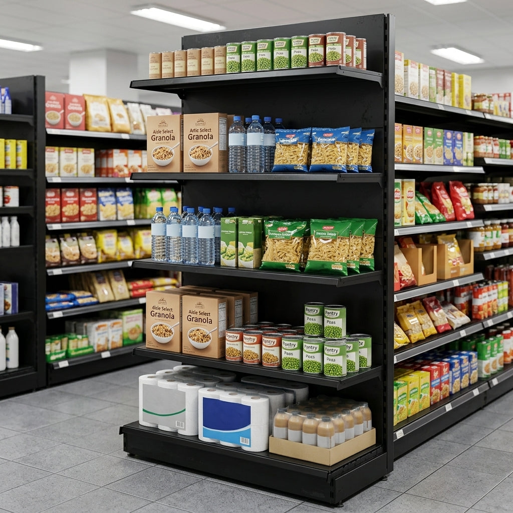 2.4m wall shelving bay 300mm base 250mm uppers adjustable