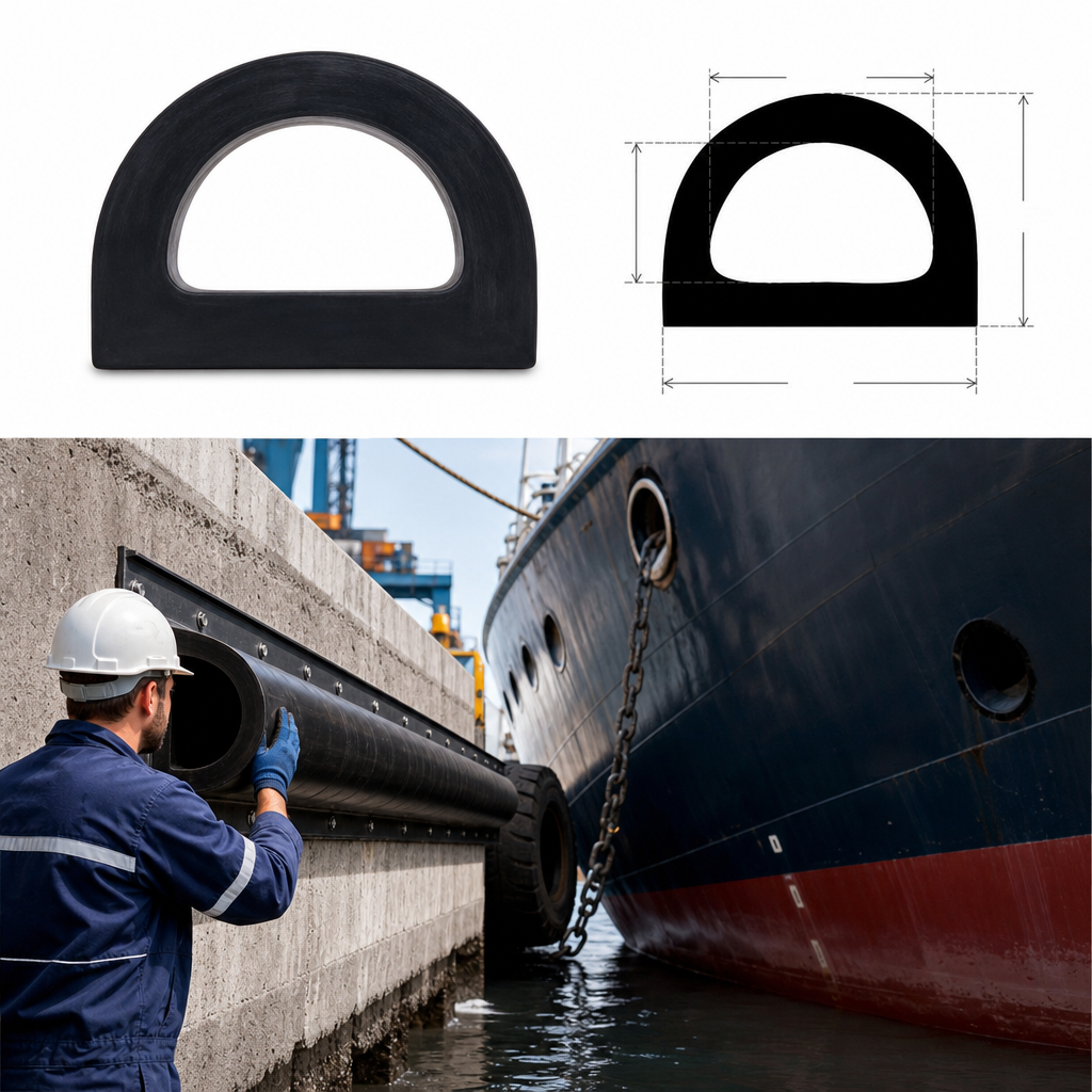 Hollow D Rubber Fender Made from EPDM for Marine Applications