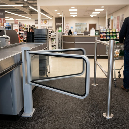 900mm x 900mm Automatic Door Safety Barrier - Toughened Glass