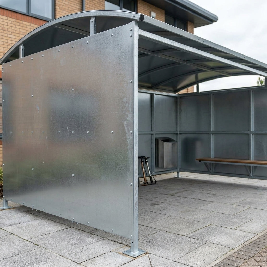 3m deep open-fronted storage shelter, galvanised steel, 1–5m wide (view 2)