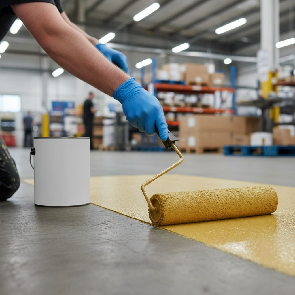 Premium Industrial Non-Slip Floor Paint - 3 in 1 Anti-Slip Primer, Sealer, and Protector for Concrete, Metal, Wood, and Stone