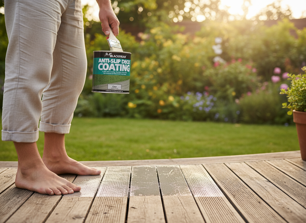 Professional Anti-Slip Deck Coating 2.5L for Wood Surfaces - Excellent Coverage and Slip Resistance