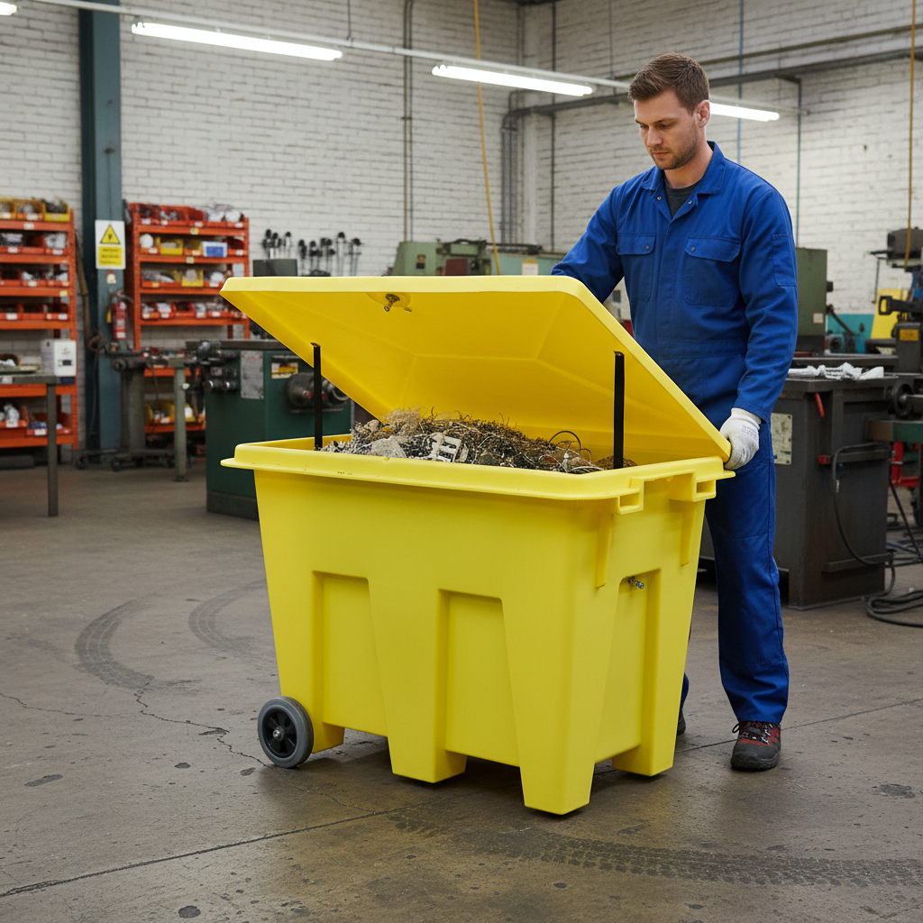 350ltr Wheeled Storage Bin on Castors - PSB1W ||L1265 x W855 x H910mm