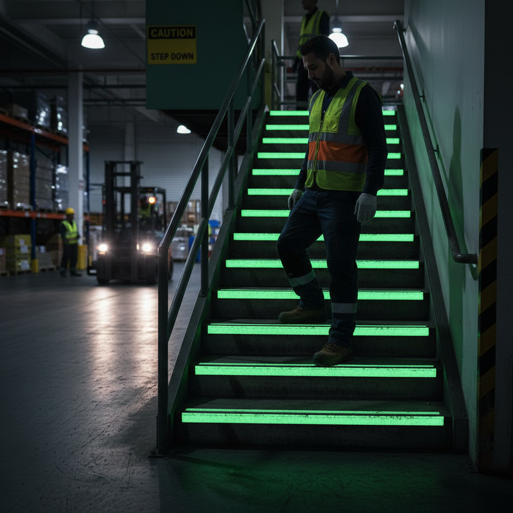 Premium Glow in the Dark Anti Slip Tape Roll - Photoluminescent Self-Adhesive for Safety and Grip in Commercial Environments