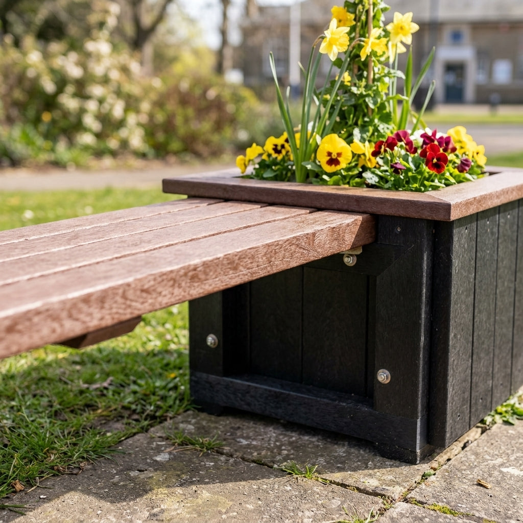 2100mm Planter Seat Bench Recycled Plastic (view 2)