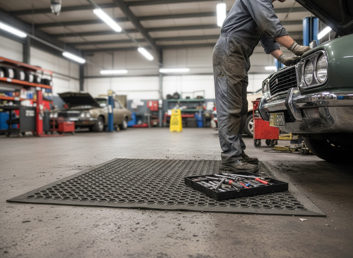 Premium Durable Rubber Matting 1500mm x 900mm x 13mm for Cold Concrete Protection