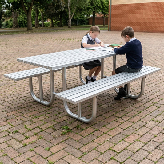 1800mm picnic table bench, stainless steel or galvanised