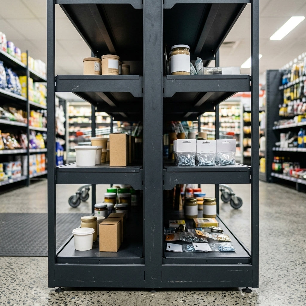 2.1m Double Posted Wall Shelving Bay with 5 × 300mm Shelves (view 2)