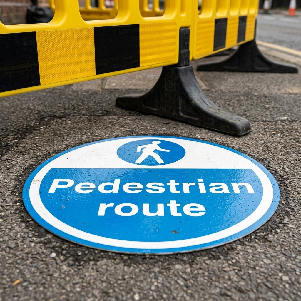 450mm Floor Sign – Pedestrian Route Marking (view 2)