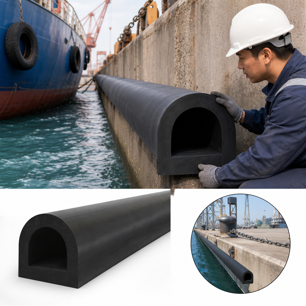 Hollow EPDM Rubber D Fender 3m Length for Marine Applications