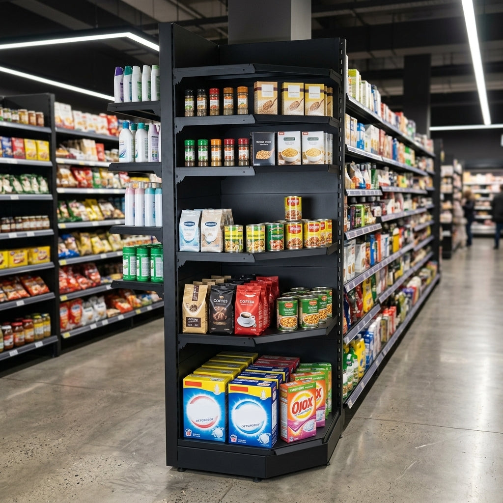 2.4m High Corner Shelving Bay 370mm Base 300mm Uppers