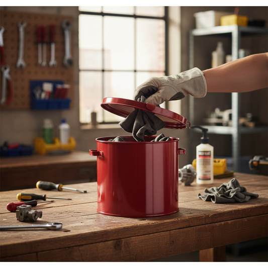 8ltr Justrite® Oily Waste Can - 09200 ||Bench Top