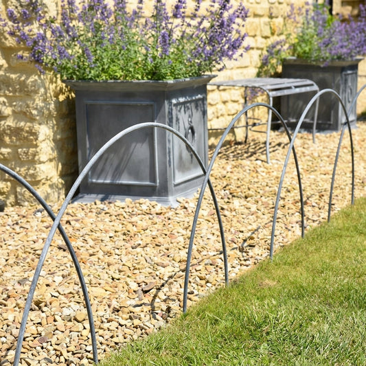 Large Border Hoops Hand Etched for Garden Edging