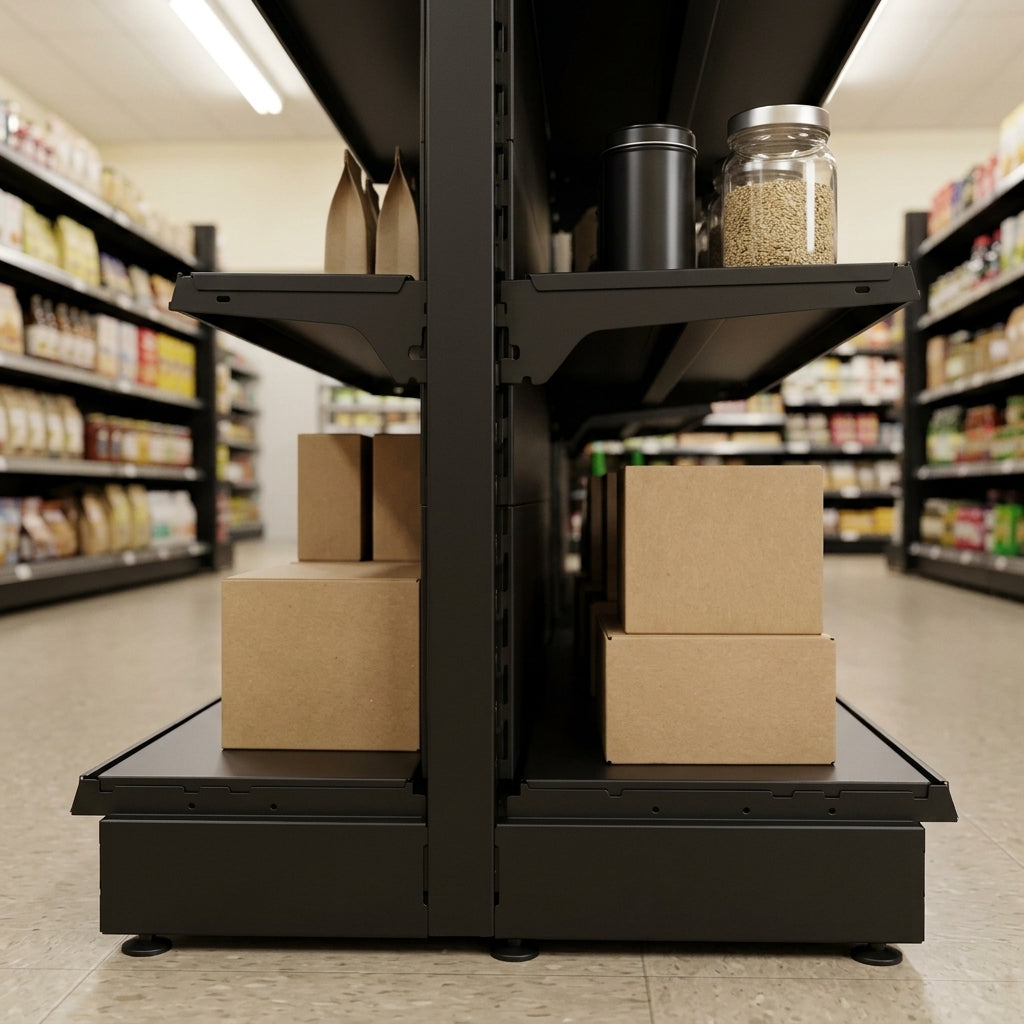 2.4m wall shelving bay with 370mm base and 300mm upper shelves (view 2)