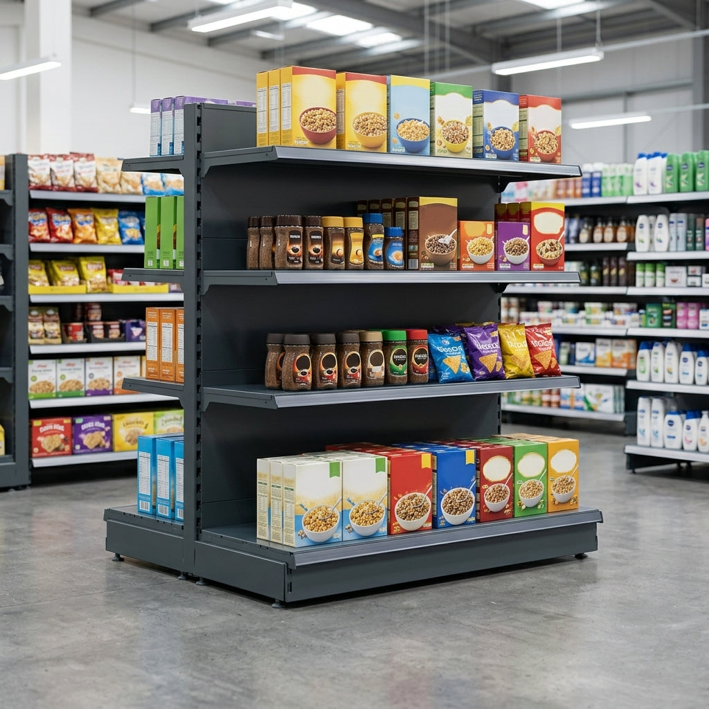 2.1m Double-sided Gondola Bay with 370mm Base Shelf