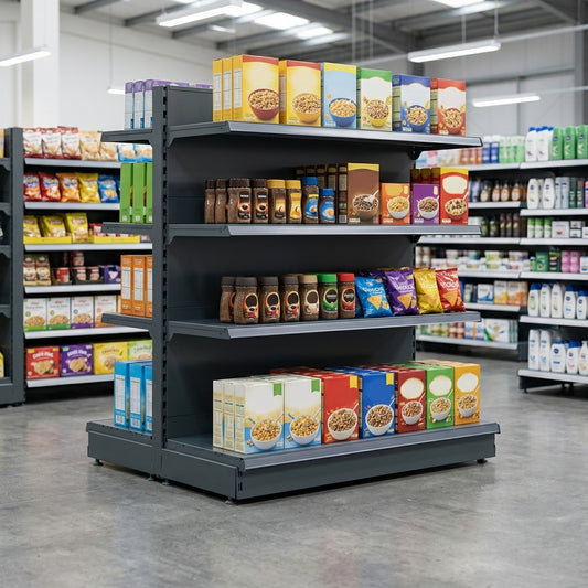 2.1m Double-sided Gondola Bay with 370mm Base Shelf