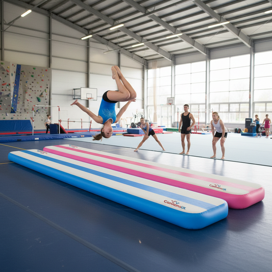 Premium Air Balance Beam - 3m or 5m, Low to Ground for Safe Training in Pink, Blue or Rainbow