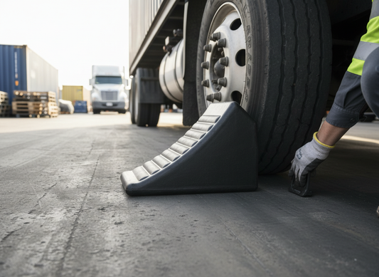 Premium Heavy Duty Vehicle Wheel Chock with Integrated Handle - 295 x 150 x 190 mm, 10 Tonnes Capacity