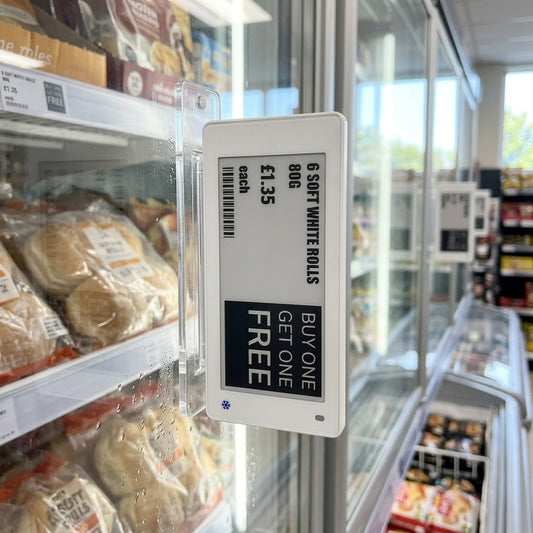 3.5" electronic shelf label for freezer retail display