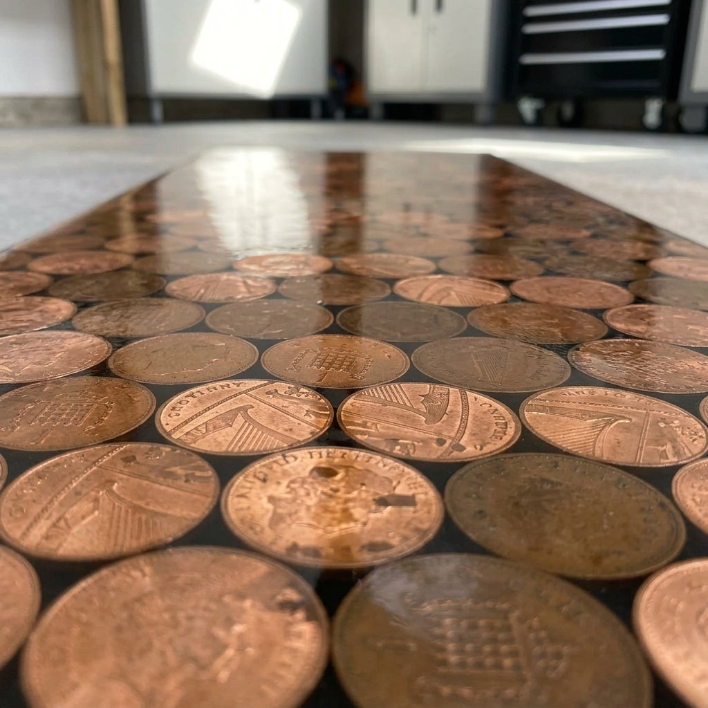Penny Floor Epoxy 1mm Depth Decorative Coating (view 2)
