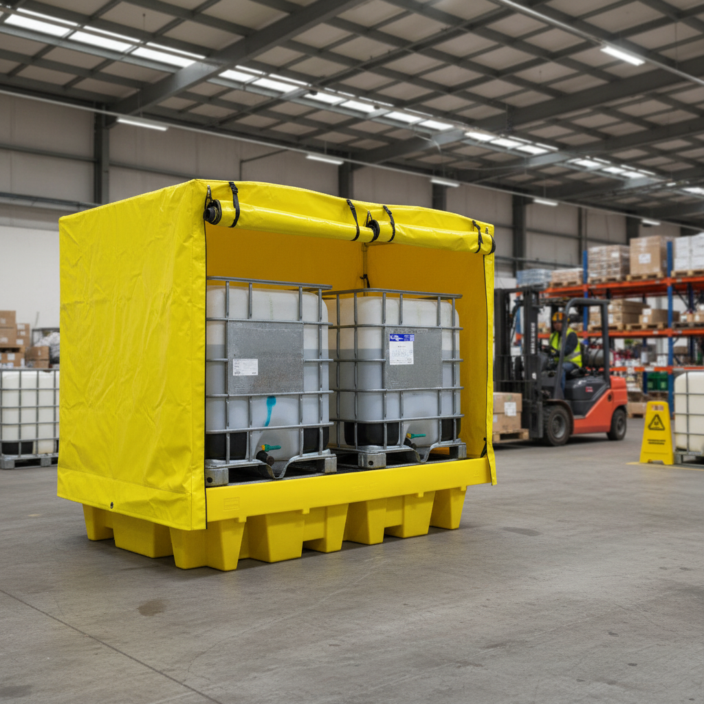 Covered Double IBC Spill Pallet - BB2C ||1140ltr Sump Capacity