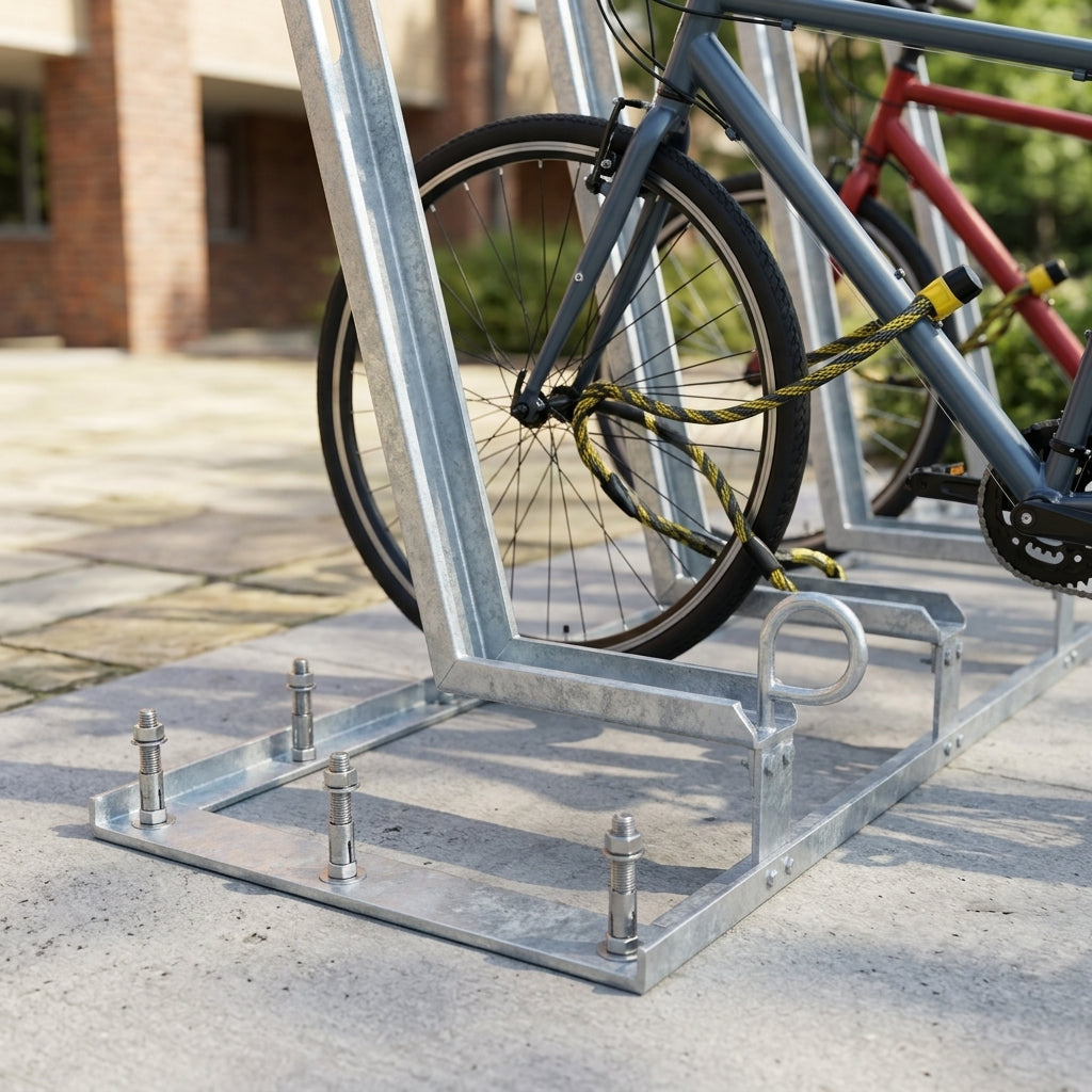 Semi-vertical cycle rack, hot-dip galvanised, BREEAM compliant (view 2)
