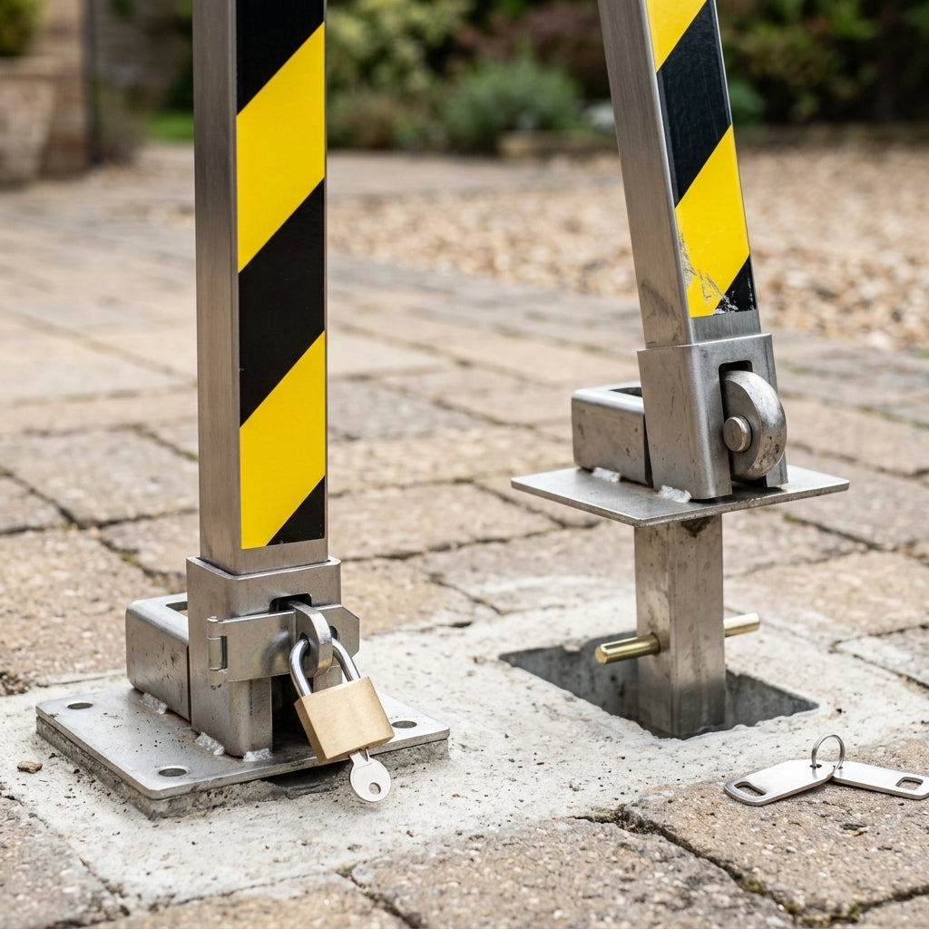 50 × 50mm removable parking post, 730mm height, steel (view 2)
